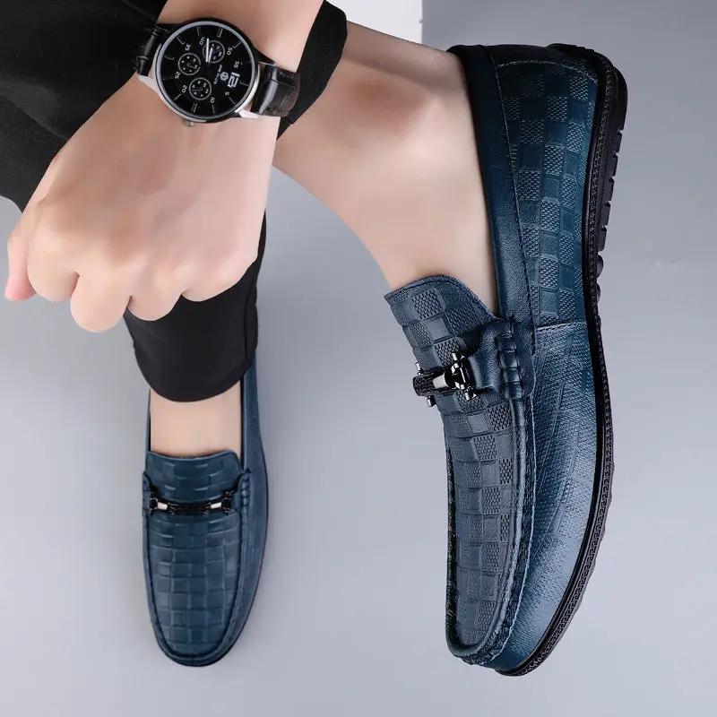 Slip-On Business Men's Soft Surface Casual Plus Size Loafers Leather Shoes by Dropshipman