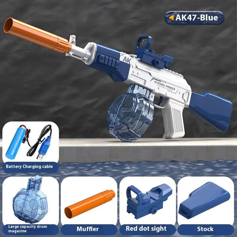 AK47 Electric Water Guns Fully Automatic Shooting Game Beach Entertainment Outdoor Beach Pool Gun Toys For Children Gift by Dropshipman