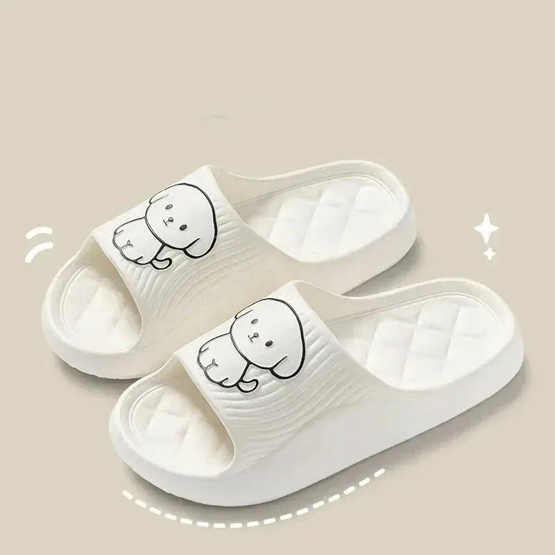 Cute Carton Slippers Bathroom Slippers Cloud Cushion Slides Summer Soft Thick Platform Home Men Indoor Non-slip Flat Flip Flops by All Mart Bristol Ltd