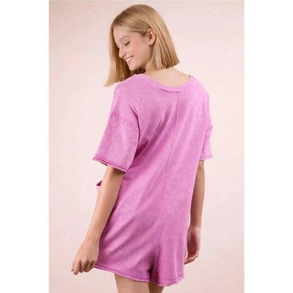 Oversized Romper- Acid Wash by All Mart Bristol Ltd