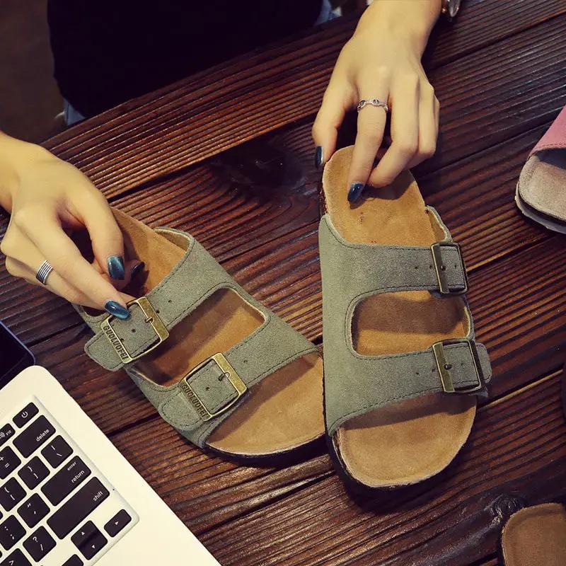 Genuine Leather Cork Slippers Women's Fashion by Dropshipman