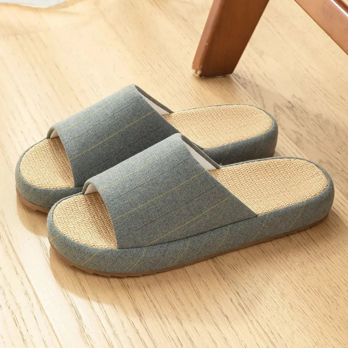 Summer Women Home Slippers Linen Summer Flats Shoes Breathable Sandals Comfortable Non-Slip Soft Slides Indoor Men Slippers by All Mart Bristol Ltd