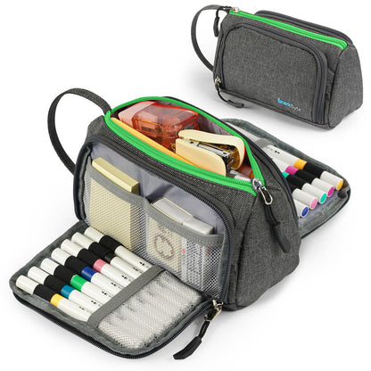 Large Capacity Pencil Case 3 Compartment Stationery Pouches Makeup Bag Storage by All Mart Bristol Ltd