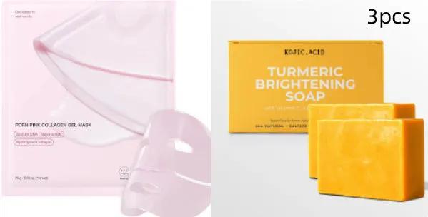 Turmeric Kojic Soap Turmeric Kojic Acid Soap Handmade Skin Products Natural Turmeric Soap Bar Skin Clean Dark Spot Remover Moist Bathing Facial Soap by Dropshipman