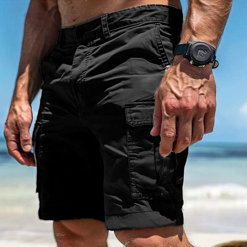 Men's Cargo Shorts Summer Multi-Pocket Button Zipper Pants With Pockers Fashion Beach Pants by Dropshipman