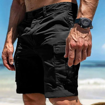 Men's Cargo Shorts Summer Multi-Pocket Button Zipper Pants With Pockers Fashion Beach Pants by Dropshipman
