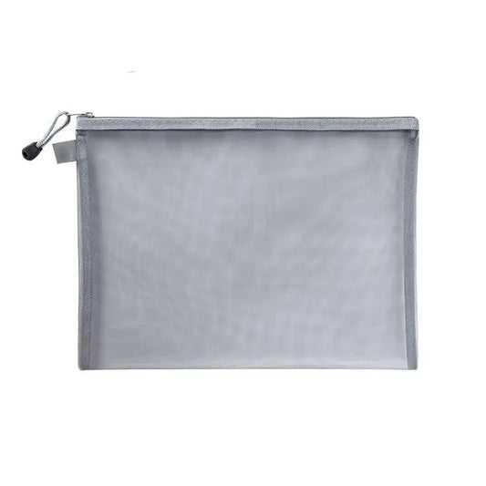 Nylon Mesh File Bag A4 A5 A6 Transparent Zipper Test Paper Information Bag Office Student Pen Bag Subject Bag Puzzle Storage Bag by All Mart Bristol Ltd