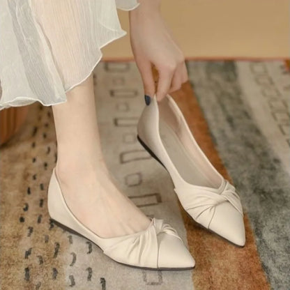 2026 Spring New Women Pointed-toe Casual Flats Shoes Senior Light Shallow Ballet Shoes Fashion Bow Ladies Slip-On Woman De Mujer by All Mart Bristol Ltd