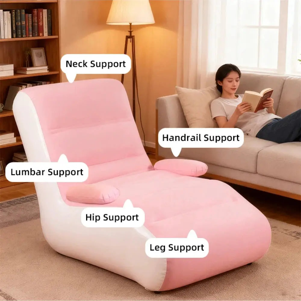 Inflatable Lounger Sofa with Storage Bag for Living Room And Bedroom Lazy Sofa Compact Foldable Seat Cushion by All Mart Bristol Ltd