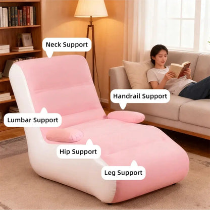 Inflatable Lounger Sofa with Storage Bag for Living Room And Bedroom Lazy Sofa Compact Foldable Seat Cushion by All Mart Bristol Ltd
