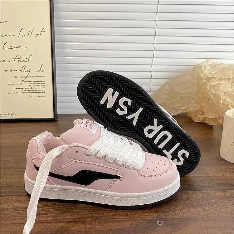 Dopamine Color Matching Classic Preppy Style Raise The Bottom Four Seasons Women's Board Shoes by Dropshipman