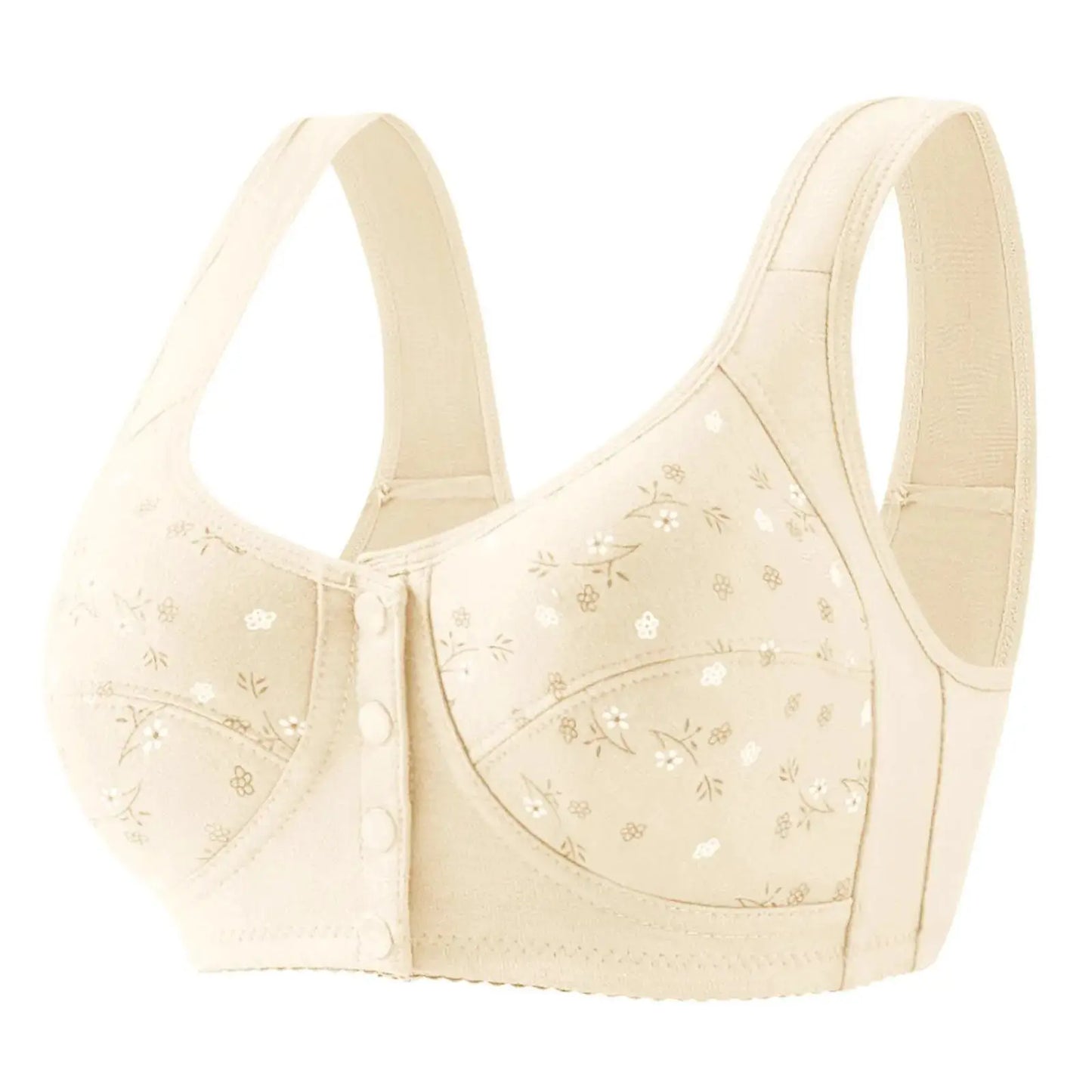Women's Front Closure Bra Summer Printed Floral Underwear Comfortable Wire-Free Bralette Support U Back Soft Lingerie Apparel by All Mart Bristol Ltd