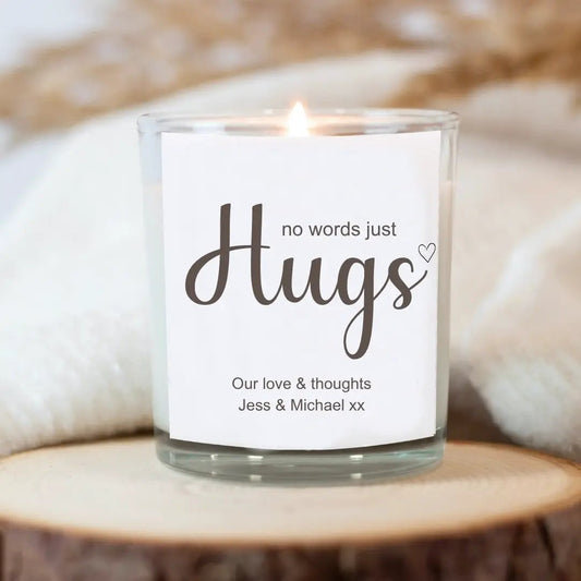 Personalised No Words Just Hugs Candle Gift Set | Friend, Family by Aye Do Gifts