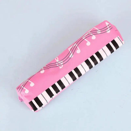 Creative Novelty Student Pencil Case Square Single Layer Oxford Cloth Pen Bag for Girls Boy Musical Note Piano Stationery Pouch by All Mart Bristol Ltd