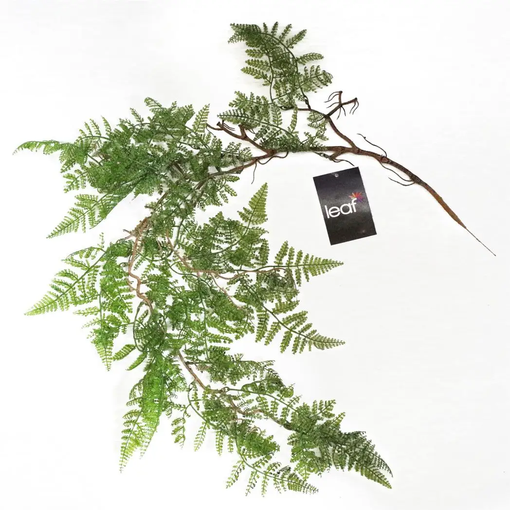 100cm Artificial Hanging Maidenhair Fern Plant Dark Green by Leaf