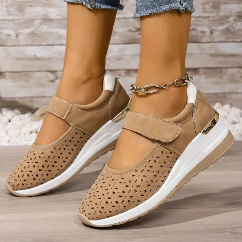 Spring Summer New Fashion Large Size Thick Bottom Sneakers for Women Casual Hollow Out Wedges Heel Single Sports Shoes by All Mart Bristol Ltd