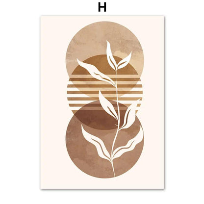 Line Leaves Geometric Abstract Boho Home Decor Painting by Dropshipman