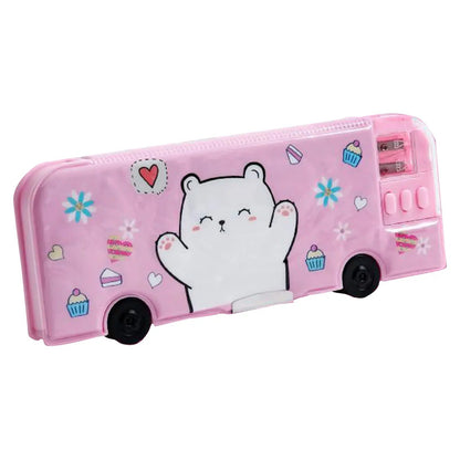 Plastic Stationery Organizer Box Unicorn Bear Astronaut Stationery Pencil Case School Gifts for Kids Teens Supplies by All Mart Bristol Ltd