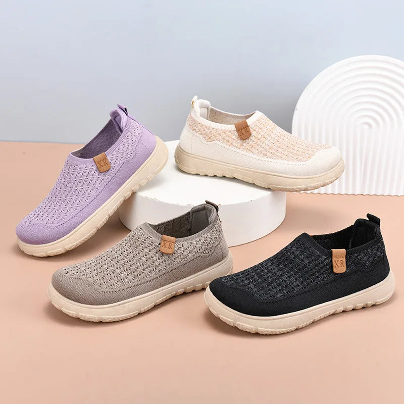Spring and summer fly-woven breathable mesh shoes for women trendy easiest for matchthick sole loafers comfortable casual shoe by All Mart Bristol Ltd