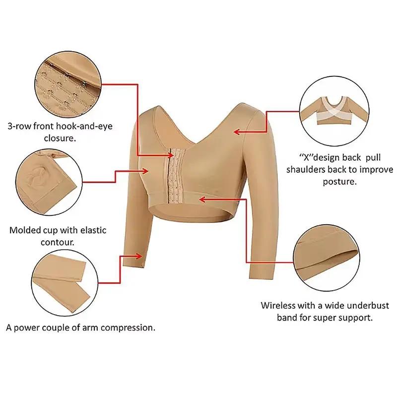 MISSMOLY Womens Arm Shaper Tops Slimmer Compression Half Sleeves Post Surgery Posture Corrector Shapewear by All Mart Bristol Ltd