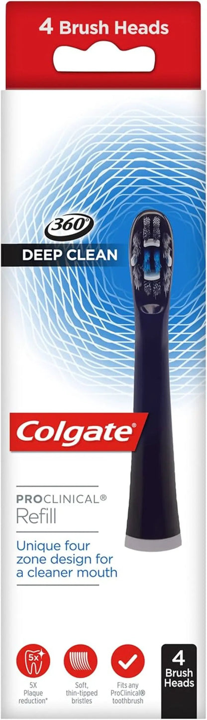 360 Deep Clean Proclinical Soft Bristle Toothbrush Heads - 4 Pack for Superior Plaque Removal by All Mart Bristol Ltd