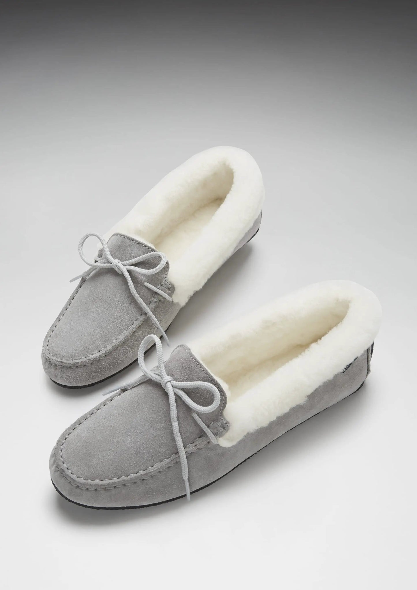 Women's slippers, sheepskin, dove grey suede by Hugs & Co.