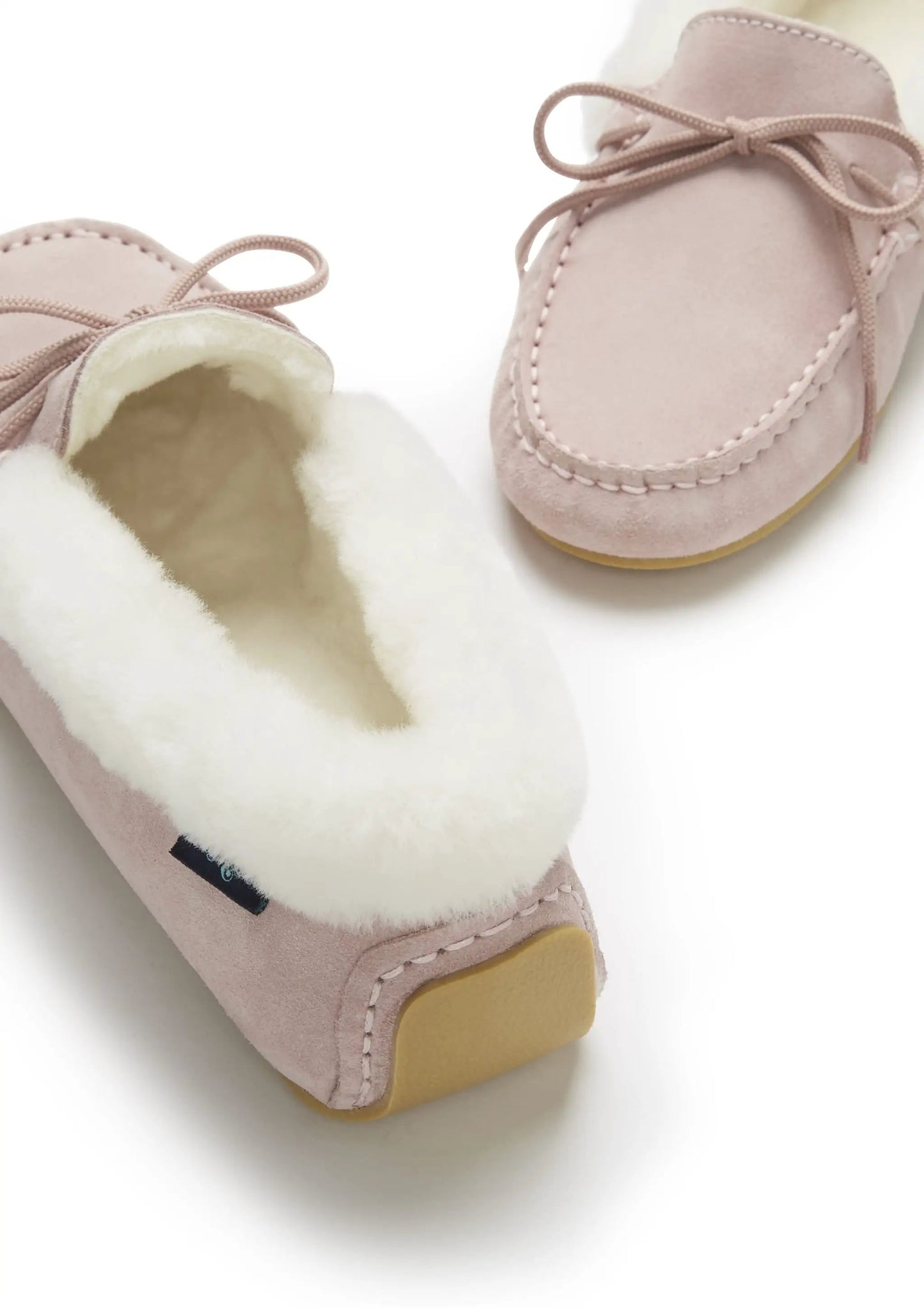Women's slippers, sheepskin, ice pink suede by Hugs & Co.