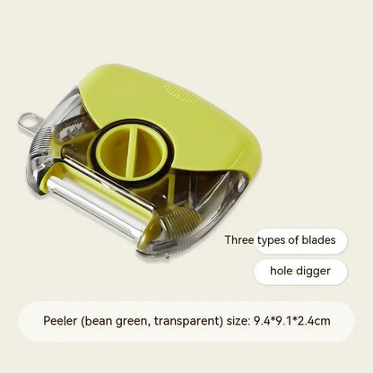 3 In 1 Stainless Steel Peeler Shredder Portable Manual Vegetable Fruit Cutter Multifunctional Scraper Kitchen Tool Kitchen Gadgets by Dropshipman