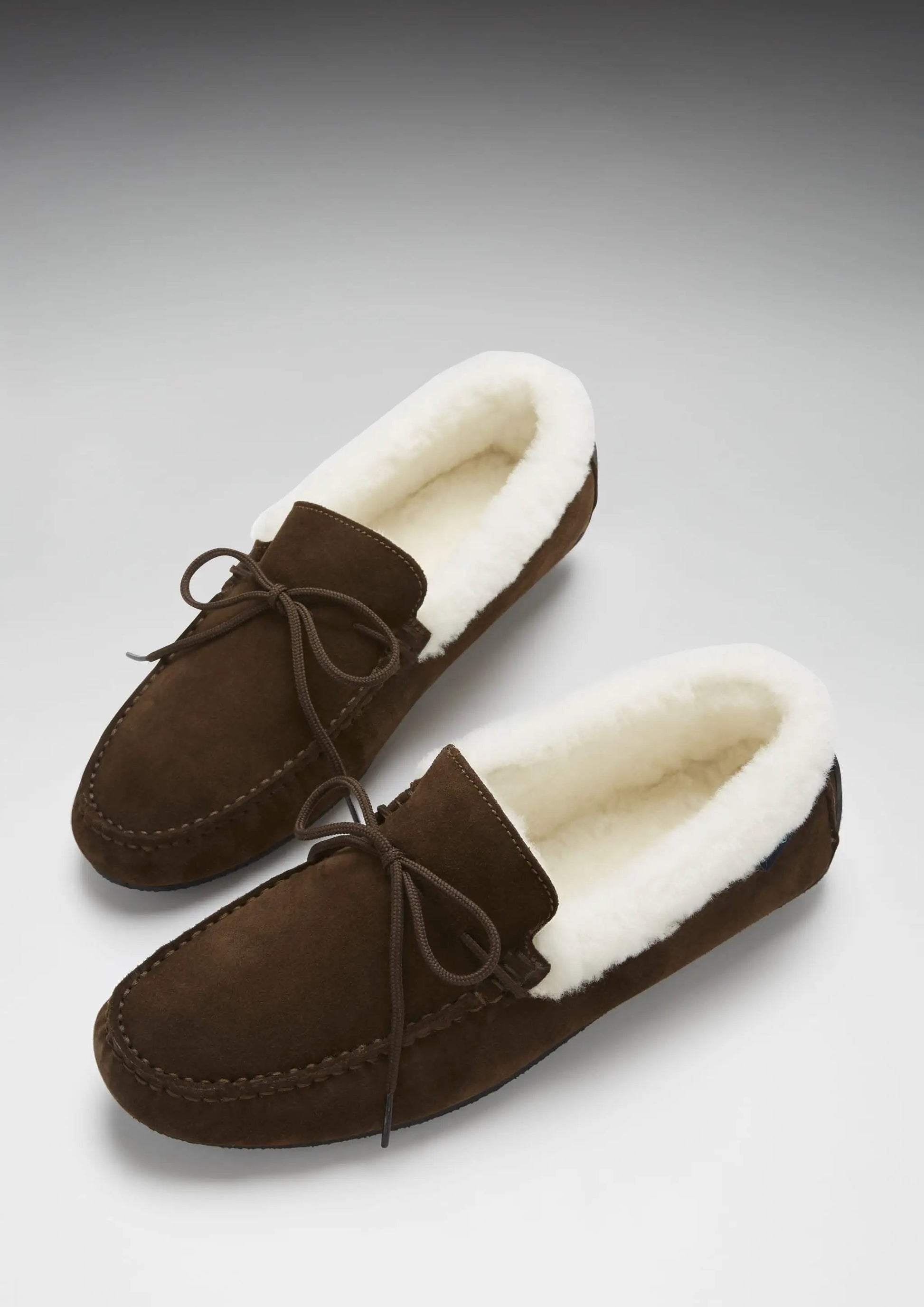 Slippers, sheepskin, brown suede by Hugs & Co.