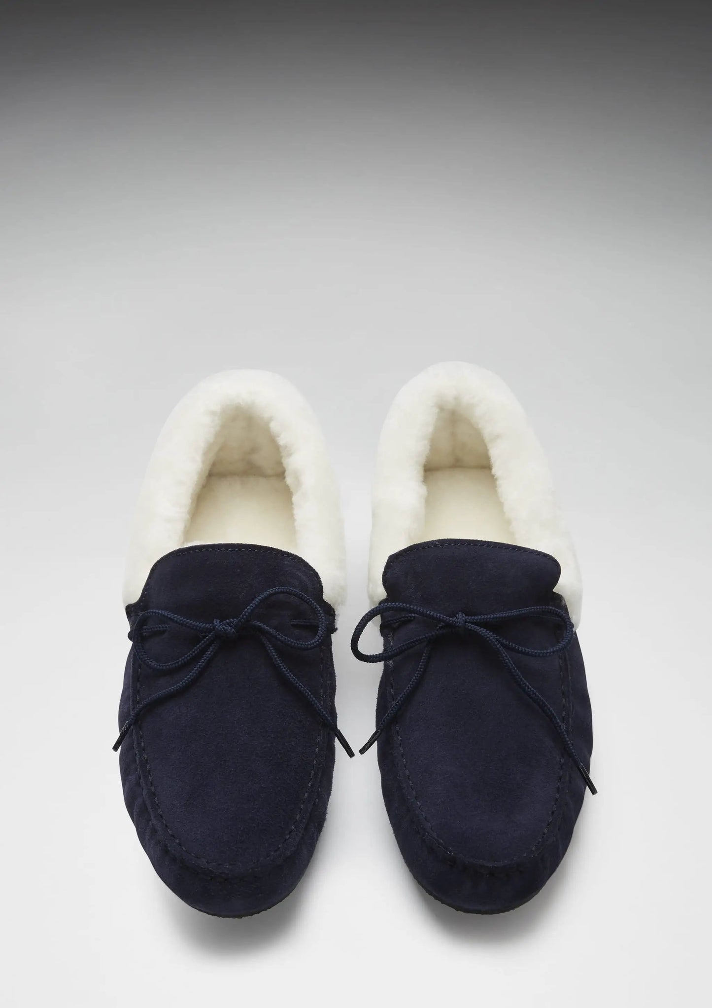 Slippers, sheepskin, navy blue suede by Hugs & Co.