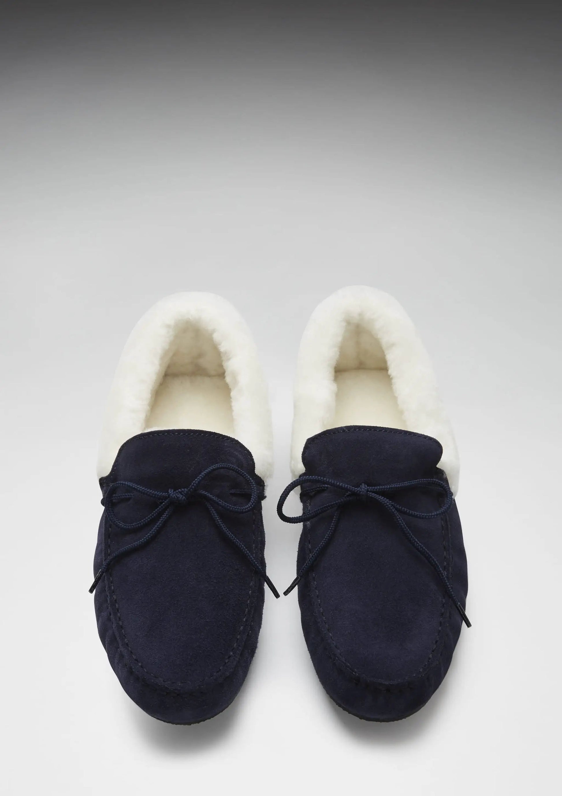 Slippers, sheepskin, navy blue suede by Hugs & Co.