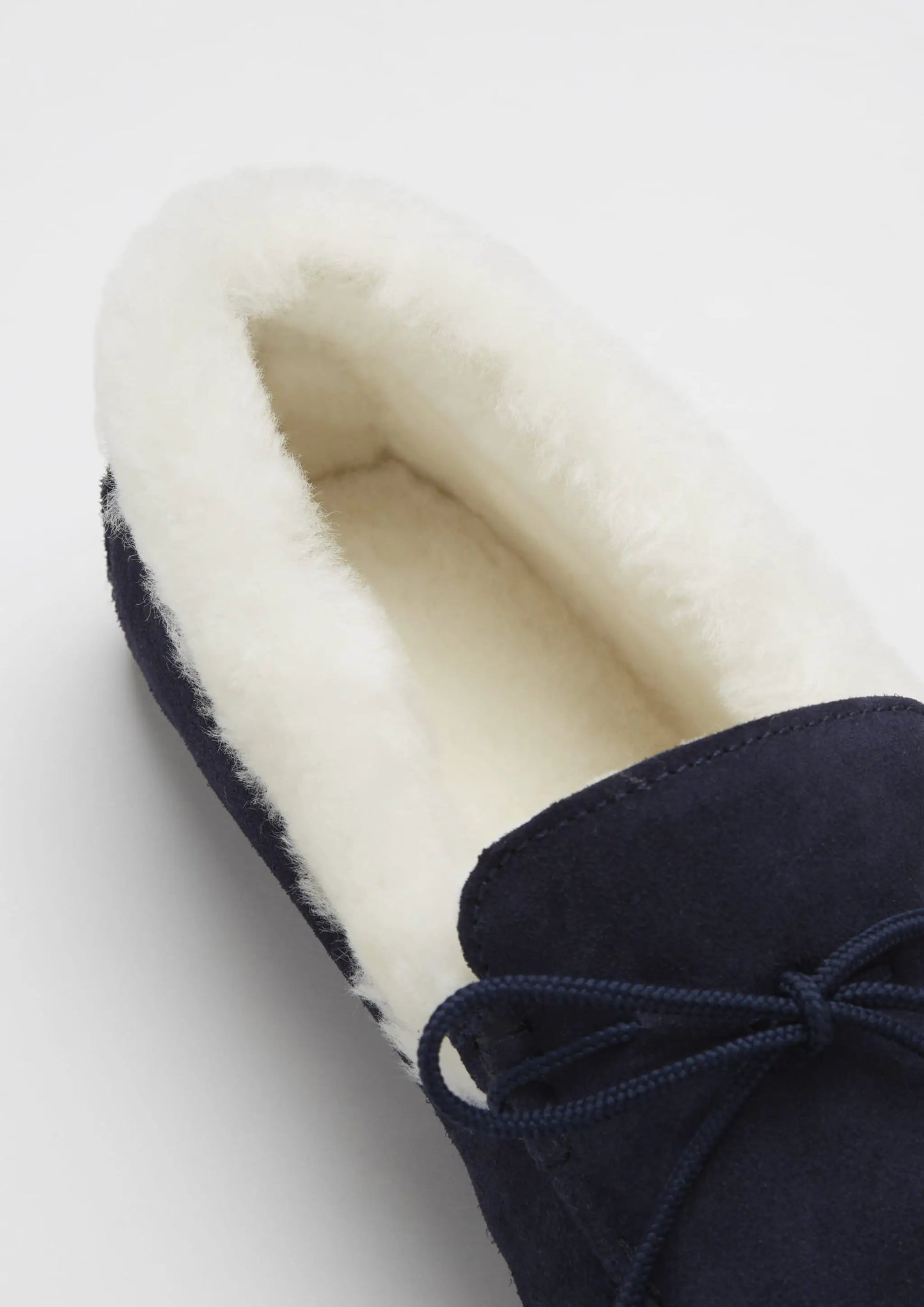 Slippers, sheepskin, navy blue suede by Hugs & Co.
