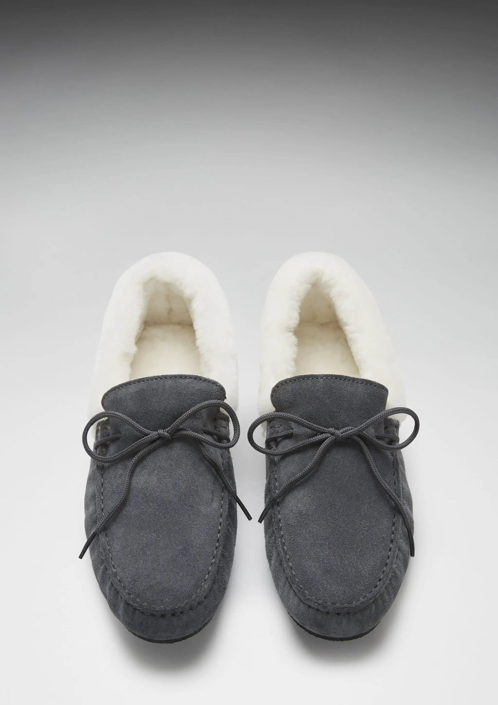 Slippers, sheepskin, slate grey suede by Hugs & Co.