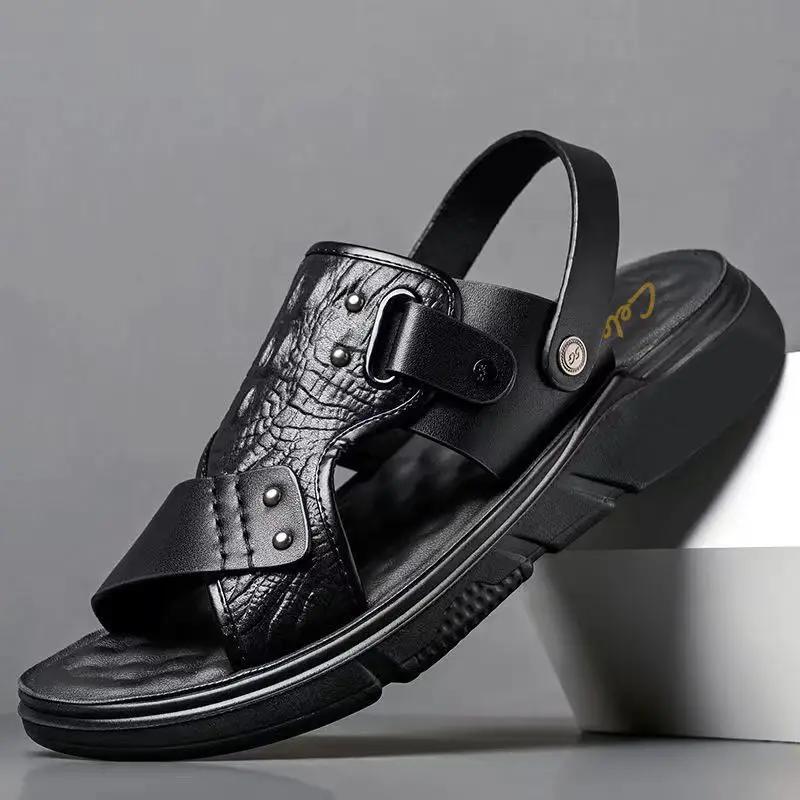 Summer Beach Non-Slip Breathable Thick Soft-Soled Durable Dual-Use Mens Sandals by Dropshipman