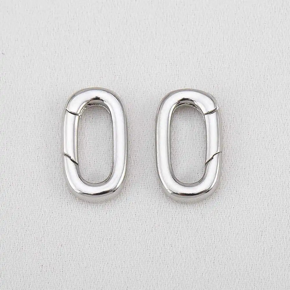 2pcs 18K Gold Plated Filled Oval Carabiner Necklace Clasps Spring Ring Pearl Enhancer Connector for DIY Jewelry Bracelet Making by All Mart Bristol Ltd