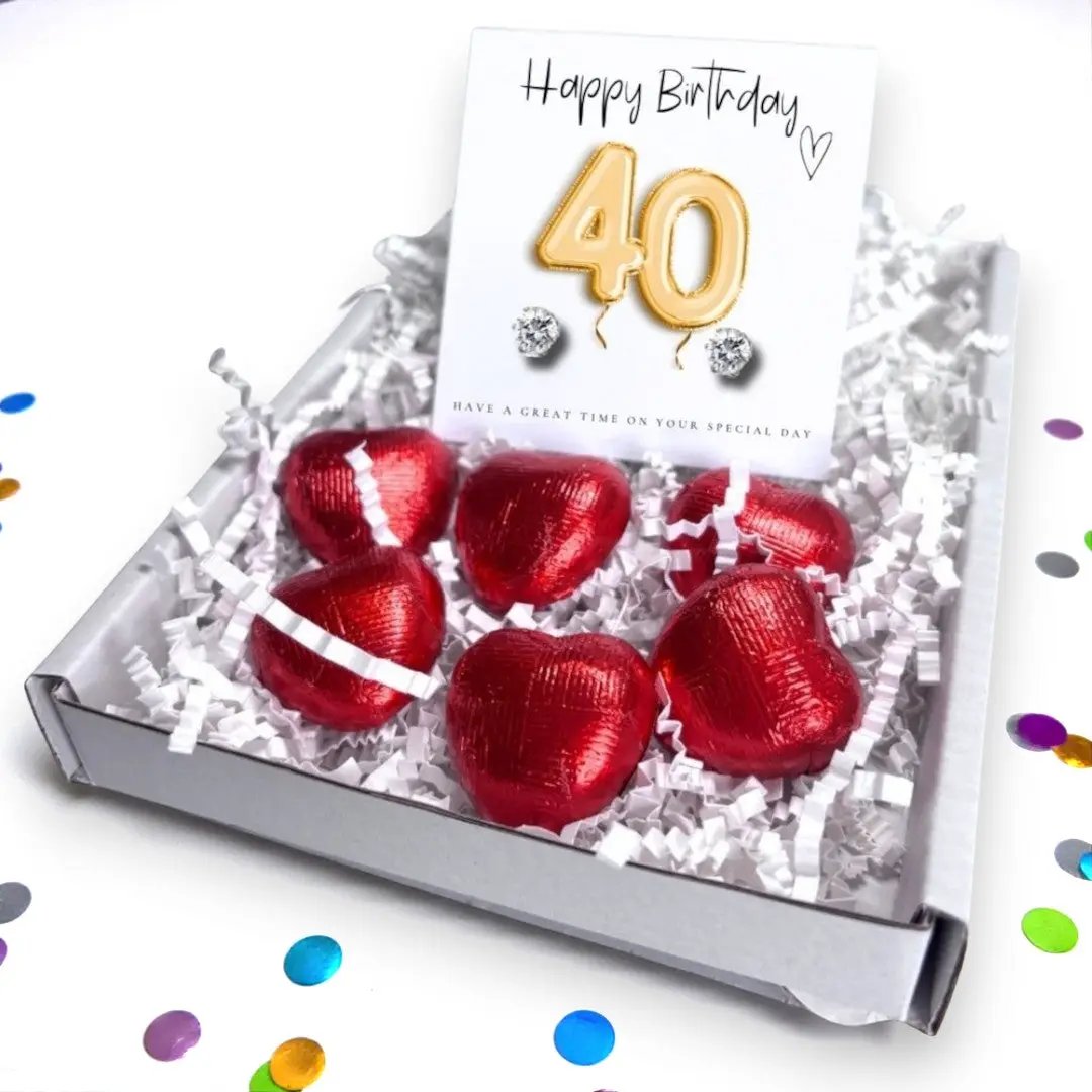 40th Birthday Cubic Zirconia Earrings Gold Balloons Mini Gift Hamper by Aye Do Gifts