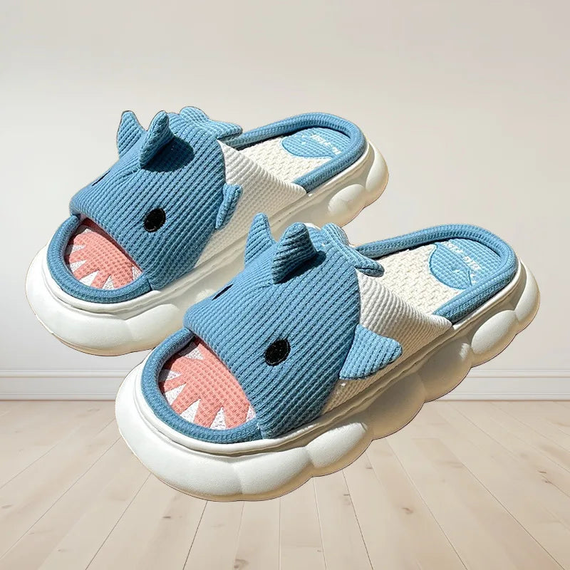 Home Linen Slipper for Women Cute Bunny Clouds Flip Flops Female Design Cozy Shoes Slides Four Season Platform Couples Sandals by All Mart Bristol Ltd