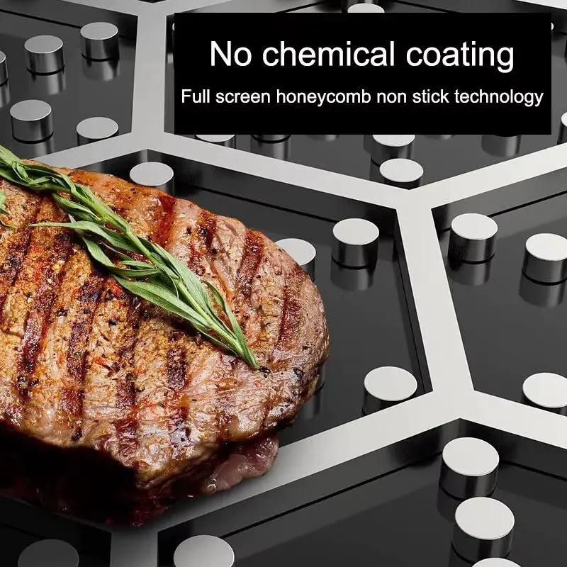 Whole Body Tri-Ply Stainless Steel Frying Pan 316 Stainless Steel Wok Pan Double-Sided Honeycomb Skillet Suitable for All Stove by All Mart Bristol Ltd
