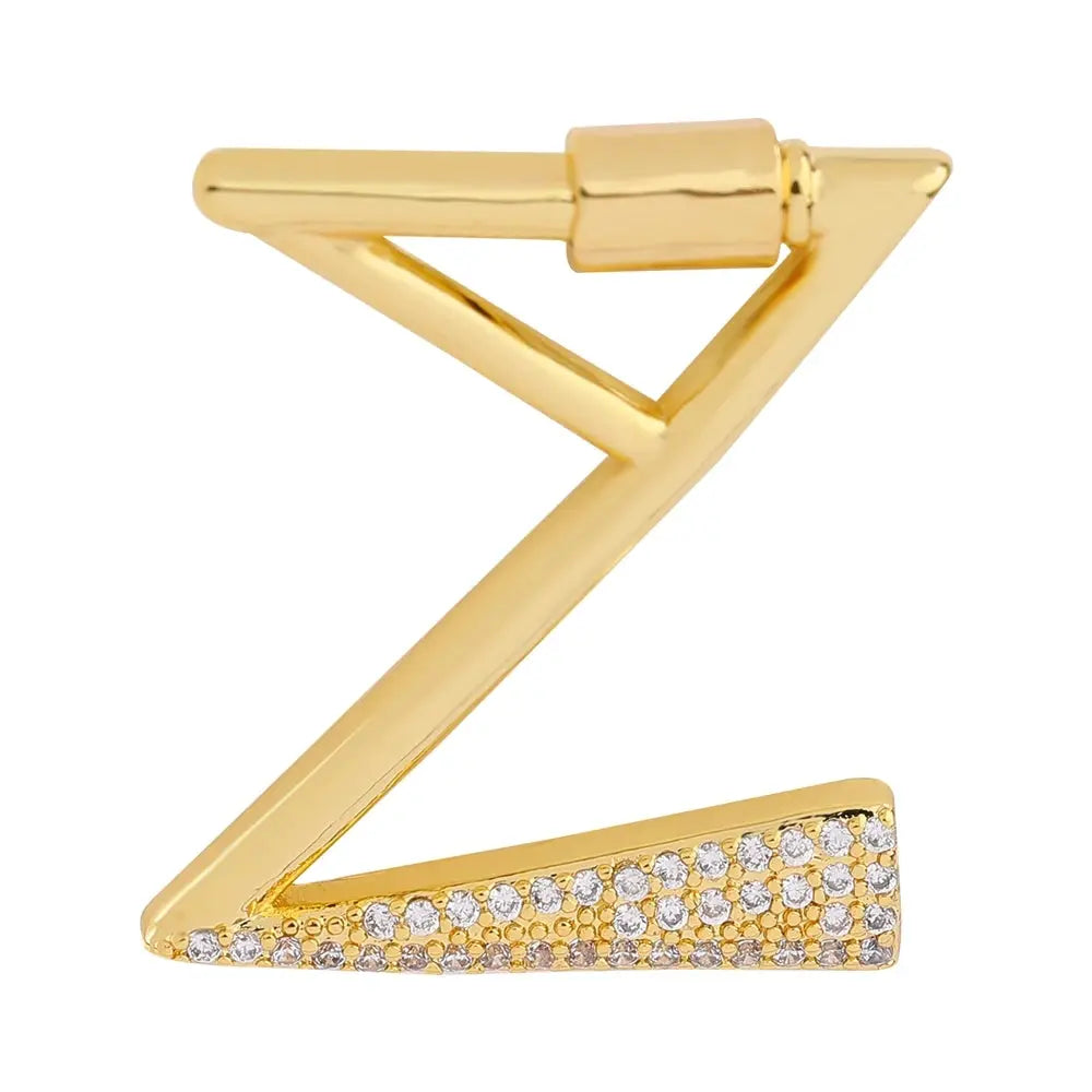 Juya 18K Gold Plated 26 Alphabet Letters Pendant Fasteners Bolt Carabiner Clasps For DIY Women Mesh Chains Name Jewelry Making by All Mart Bristol Ltd