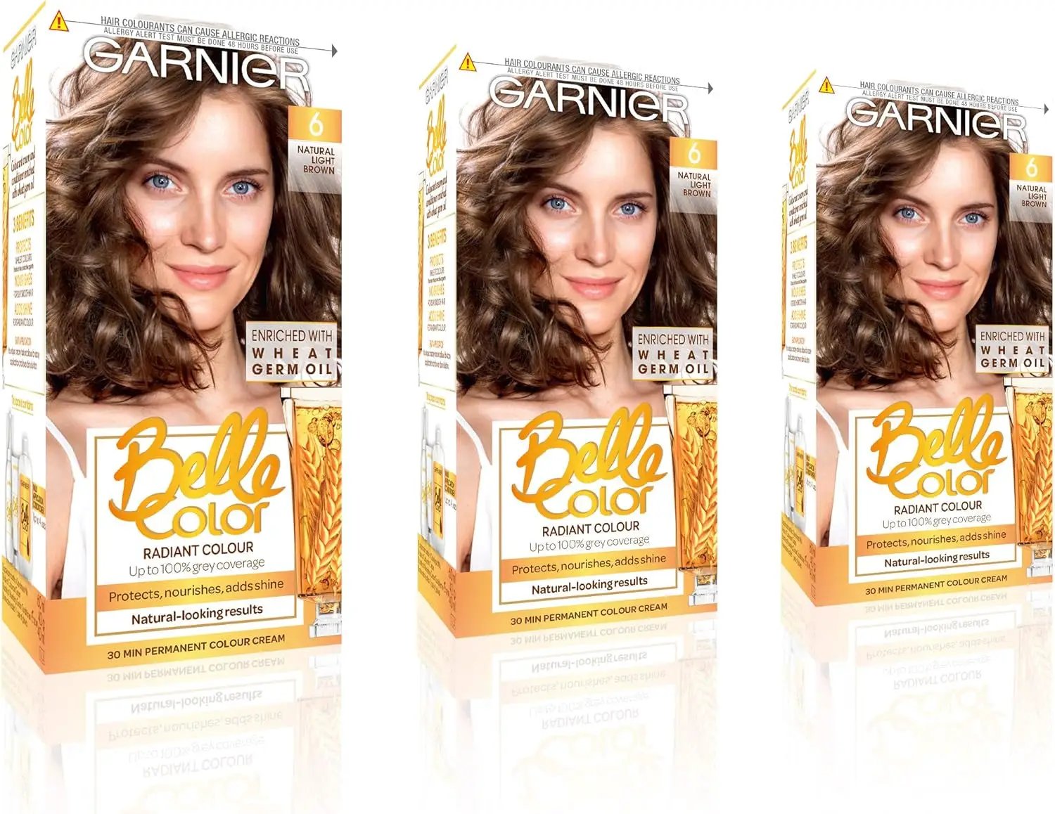 Belle Color Permanent Brown Hair Dye - Natural Looking Color & 100% Grey Coverage - 3 Pack of 5 Natural Brown by All Mart Bristol Ltd
