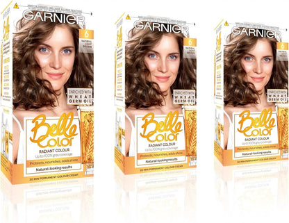 Belle Color Permanent Brown Hair Dye - Natural Looking Color & 100% Grey Coverage - 3 Pack of 5 Natural Brown by All Mart Bristol Ltd