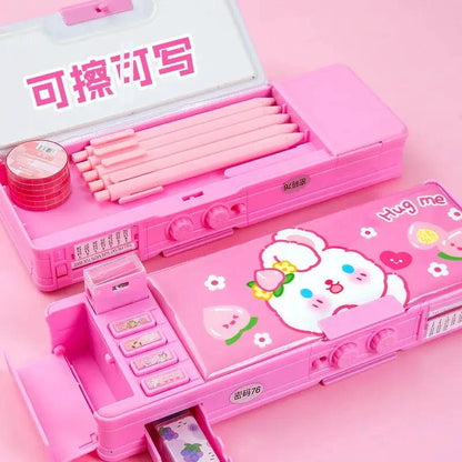 Plastic Stationery Organizer Box Unicorn Bear Astronaut Stationery Pencil Case School Gifts for Kids Teens Supplies by All Mart Bristol Ltd
