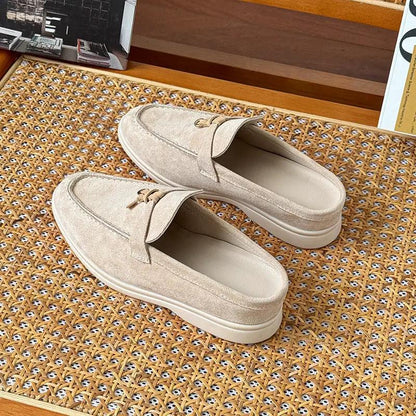 Tasseled Hidden-Heel Closed-Toe Half Slippers For Women by Dropshipman