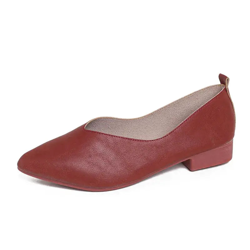 Spring and Autumn Fashion New Square Head Soft Leather Work Shoes Women's Shoes High Heels Thick Heels Shoes Women by All Mart Bristol Ltd