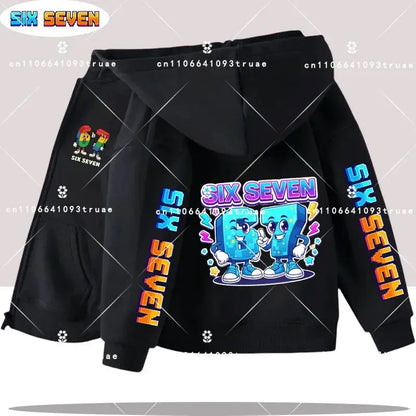 Hot Six Seven Children's Zip Up Hoodies Funny 67 Brainrot Zipper Hoody Clothes Kid Girl Boy Baby Casual Fashion Tops Sweatshirts by All Mart Bristol Ltd