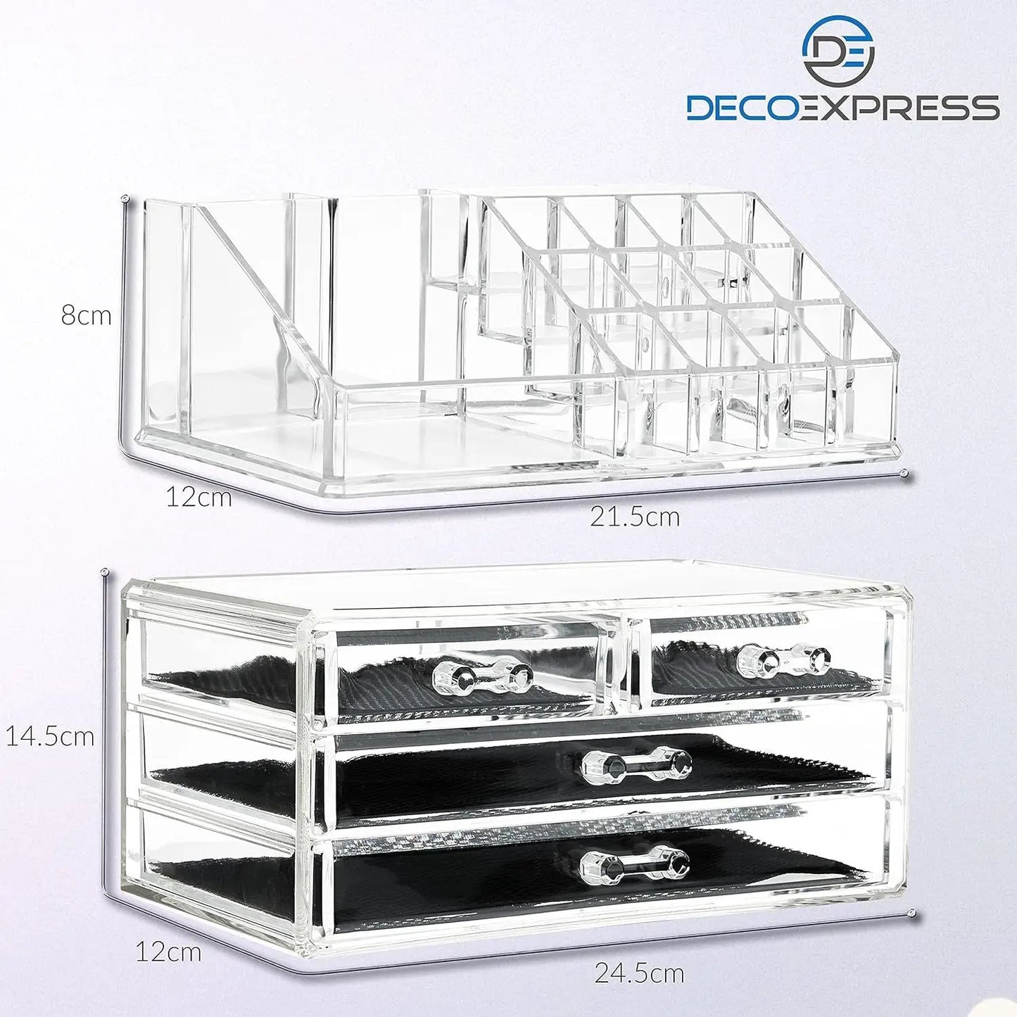 Stylish Acrylic Makeup Organizer for Women & Teens - 4-Tier Clear Storage Box for Cosmetics, Jewelry & Skincare - Perfect for Bathroom & Dressing Table by All Mart Bristol Ltd
