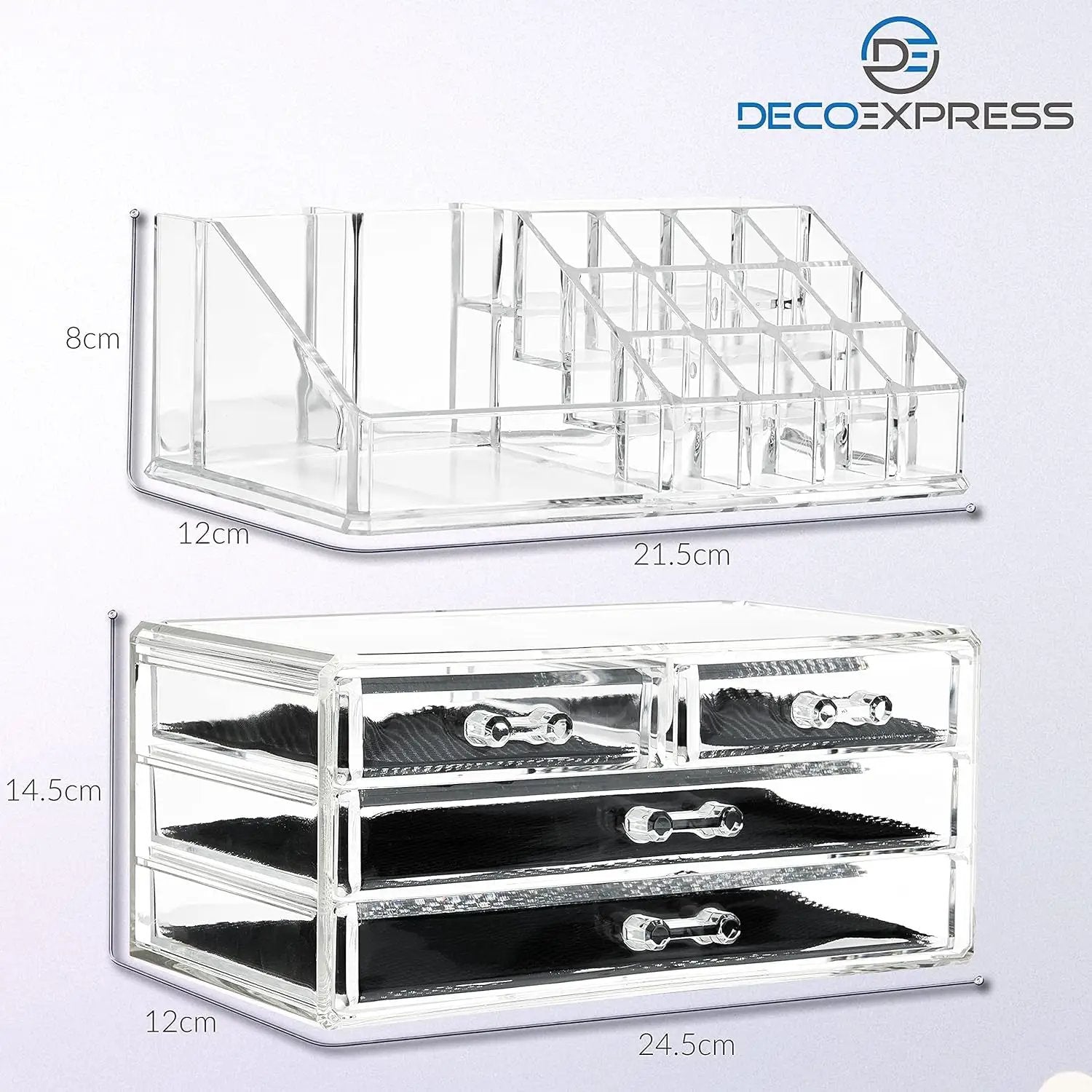Stylish Acrylic Makeup Organizer for Women & Teens - 4-Tier Clear Storage Box for Cosmetics, Jewelry & Skincare - Perfect for Bathroom & Dressing Table by All Mart Bristol Ltd
