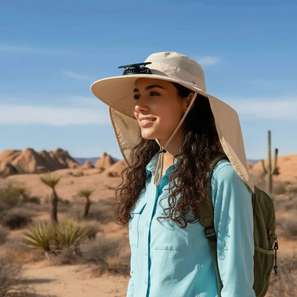 New UPF50+ Solar Fan Hat with Shawl Adjustable Wide Brim Hat Sunscreen Waterproof Fishing Hat Hiking by All Mart Bristol Ltd