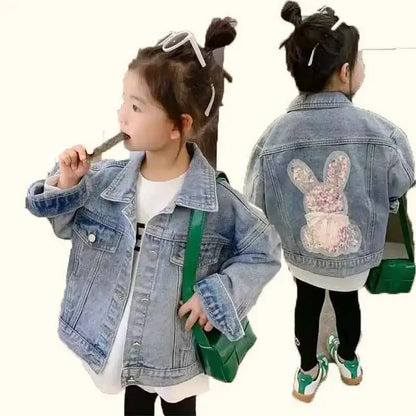Baby Girls Denim Coat Children's Fashion Jacket Spring Kids Casual Outerwear Autumn Teens Loose Button Clothes 2-10 Years Old by All Mart Bristol Ltd