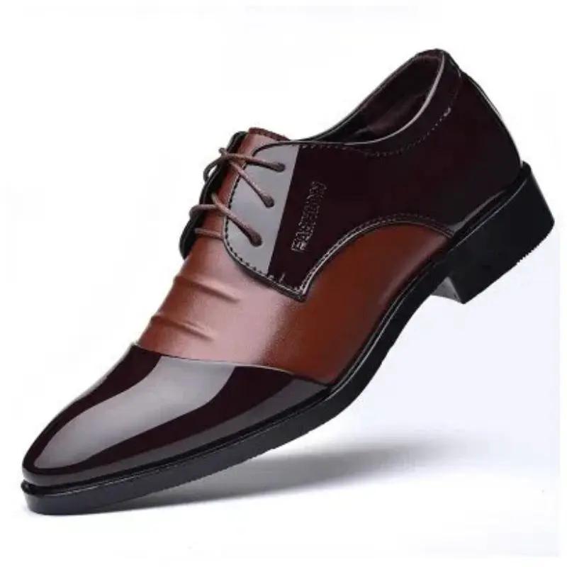 Men's Business Leather Shoes British Style Black by Dropshipman